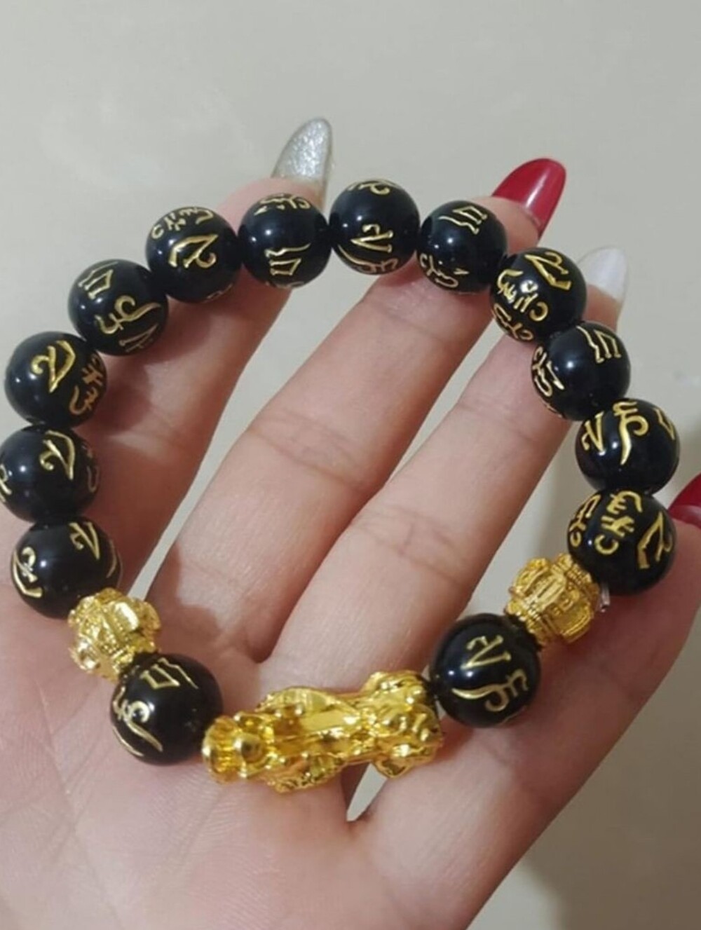 Pixiu Bracelet Wooden Bead Feng Shui
